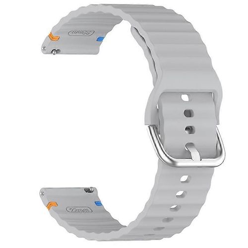 Bracelet De Montre En Silicone Pour Huawei/Garmin/Coros/Xiaomi, Modèle Wave, Accessoires De 20 Mm (Gris)