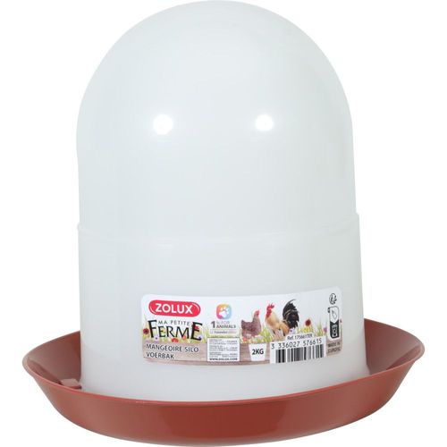 Mangeoire Silo En Plastique 2 Kg Rouge Pour Basse Cour