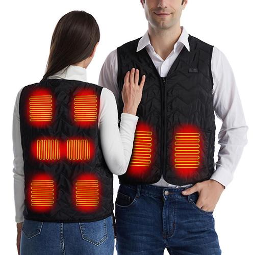 Vêtements d'hiver gilet chaud électrique hommes femmes veste chauffante Usb  fil chauffant en Fiber de carbone double contrôle vêtements thermiques