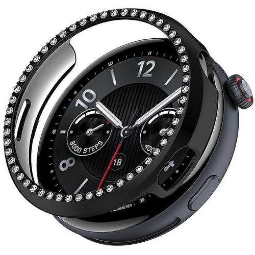 Boîtier De Montre Squelette Pour Vivo Watch5, Simple Rangée De Diamants (Noir Galvanisé)