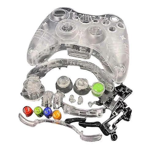 Kit Complet De Coque De Manette Sans Fil Pour Manette Xbox 360 (Kit Complet De Coque De Manette Transparente Sans Fil)
