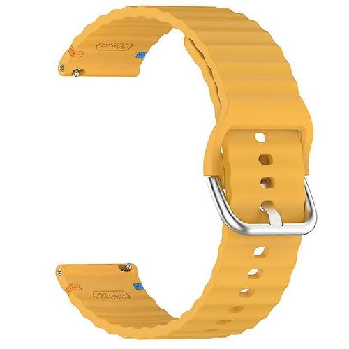 Bracelet De Montre En Silicone Pour Huawei/Garmin/Coros/Xiaomi, Modèle Wave, Accessoires De 20 Mm (Jaune)