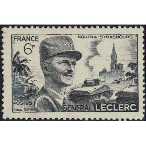 France 1948 Oblitéré Used Général Leclerc Koufra Strasbourg Char Y&t Fr 815 Su