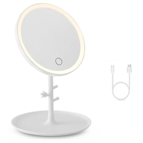 Miroir De Maquillage Avec Lumière Led Rechargeable, Miroir De Voyage Portable 