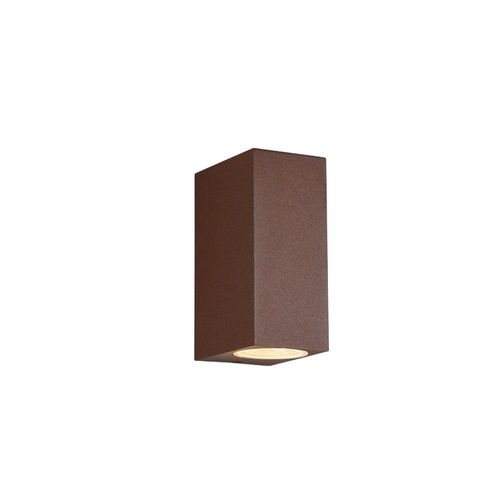 Trio Roya Applique Murale Extérieure Carrée Moderne À 2 Lumières, Rouillée Ip44