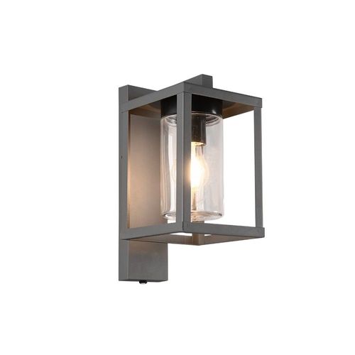 Trio Lunga Lanterne Murale D'extérieur Moderne Anthracite Ip44 Avec Capteur Crépusculaire