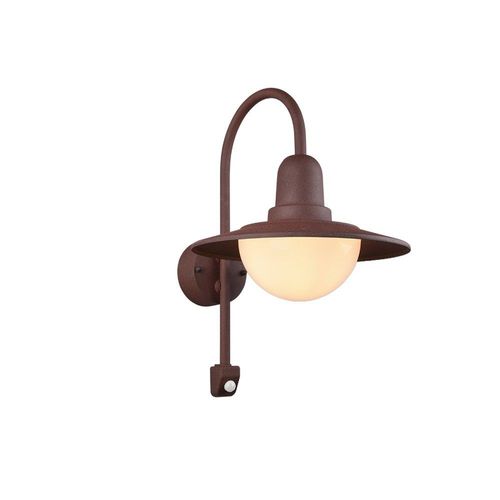 Trio Norman Applique Dôme D'extérieur Moderne Rouillée Ip44 Avec Pir