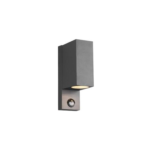 Trio Roya Applique Murale Extérieure Carrée Moderne À 2 Lumières Anthracite Ip44 Avec Pir