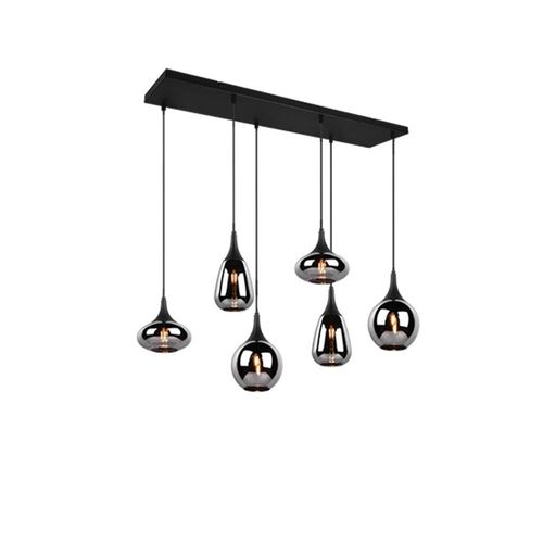Trio Lumina Plafonnier Suspendu Moderne À 6 Lumières, Noir Mat