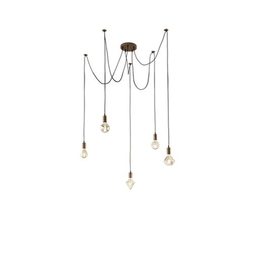 Trio Cord Plafonnier Suspendu Vintage À 5 Lumières Cuivre Antique