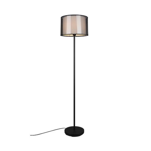 Trio Burton Lampadaire Moderne Avec Abat-Jour Noir Mat Avec Interrupteur Au Pied