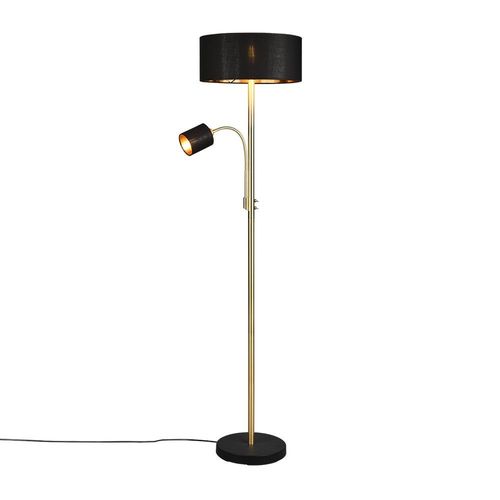 Trio Motel Lampadaire Moderne Avec Abat-Jour En Laiton Mat