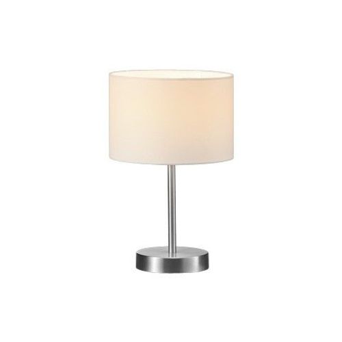 Trio Hotel Lampe De Table Moderne 20 Cm Avec Abat-Jour Rond En Nickel Mat Avec Abat-Jour Blanc