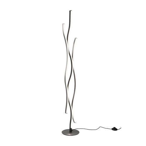 Trio Blaze Lampadaire Led Intégré Moderne En Aluminium Brossé 2300-3000-4000k Avec Pédale