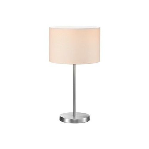 Trio Hotel Lampe De Table Moderne 30 Cm Avec Abat-Jour Rond Nickel Mat Avec Abat-Jour Blanc
