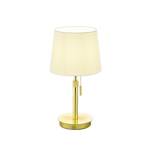 Trio Lyon Lampe De Table Moderne Avec Abat-Jour Rond Conique En Laiton Mat