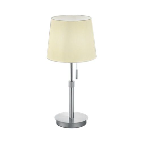 Trio Lyon Lampe De Table Moderne Avec Abat-Jour Rond Conique Nickel Mat