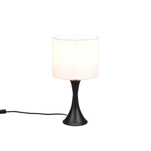 Trio Sabia Lampe De Table Moderne 20 Cm Avec Abat-Jour Rond Noir Mat