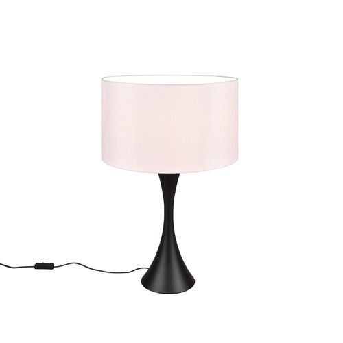 Trio Sabia Lampe De Table Moderne 40 Cm Avec Abat-Jour Rond Noir Mat