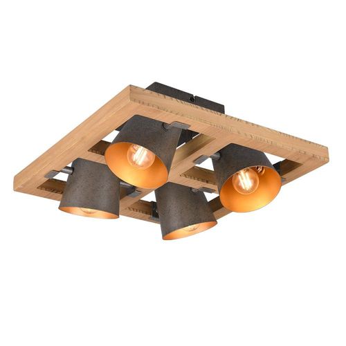Trio Bell Plafonnier Vintage À 4 Lumières, Clusters Nickel Antique