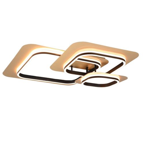 Trio Lugo Semi-Plafonnier Led Moderne 50 W, Noir, Or 3000 K