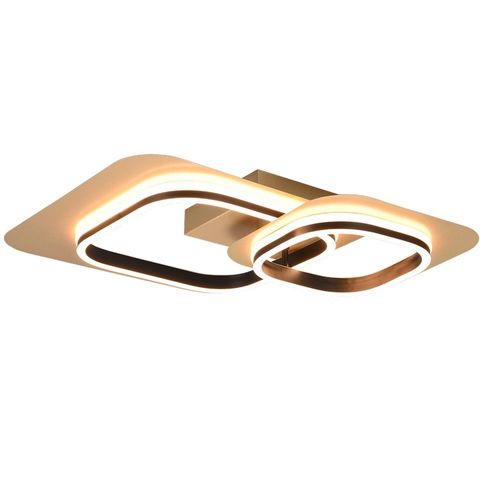 Trio Lugo Semi-Plafonnier Led Moderne 28 W, Noir, Or 3000 K