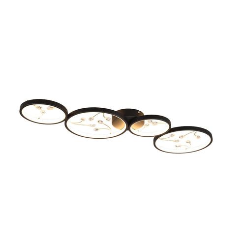 Trio Groovy Semi-Plafonnier Led Moderne 37w Noir Mat 3000k