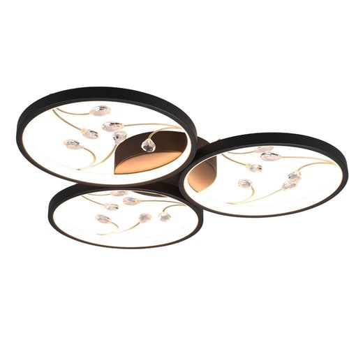Trio Groovy Semi-Plafonnier Led Moderne 30w Noir Mat 3000k
