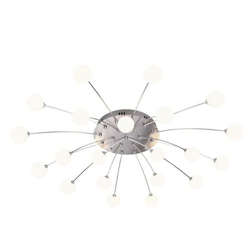 Trio Bullet Plafonnier Semi-Affleurant Moderne À 21 Bras Multiples, Nickel Mat, 3000k