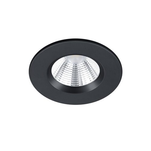 Trio Zagros Downlight Encastrable Rond Moderne Noir Mat 3000k Ip65