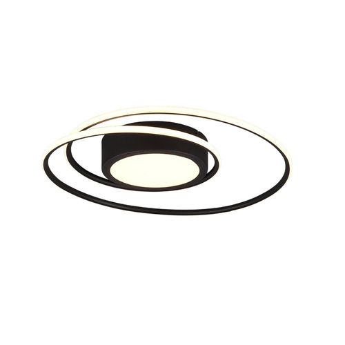 Trio Yava Semi Plafonnier Led Moderne 56w Noir Mat 2700-6000k Télécommande