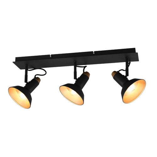 Trio Roxie Barre De Spot De Plafond Moderne À 3 Lumières, Noir Mat