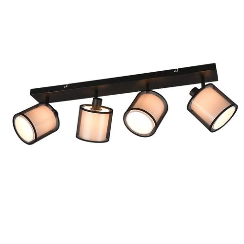 Trio Burton Barre De Spot De Plafond Moderne À 4 Lumières, Noir Mat