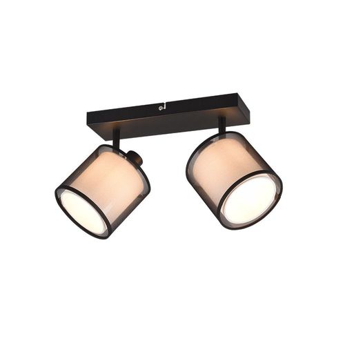 Trio Burton Spot De Plafond Double Moderne À 2 Lumières, Noir Mat