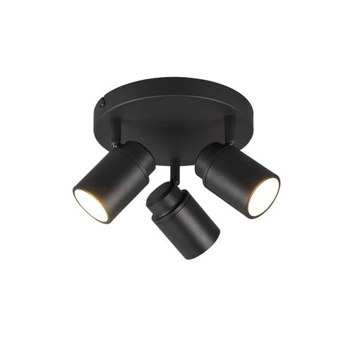 Trio Angelo Clusters De Spots De Plafond Modernes À 3 Lumières Noir Mat Ip44