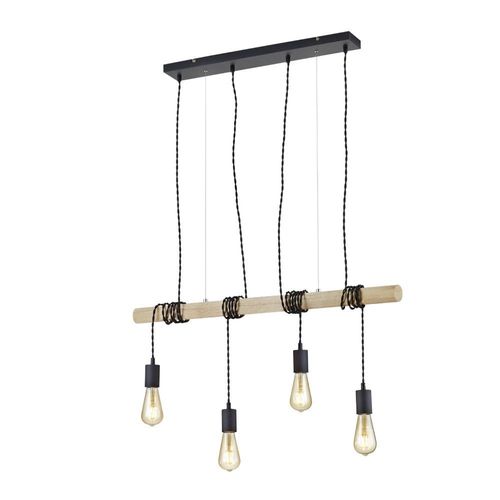 Reality Brody Plafonnier Suspendu Brody Modern À 4 Lumières, Noir Mat