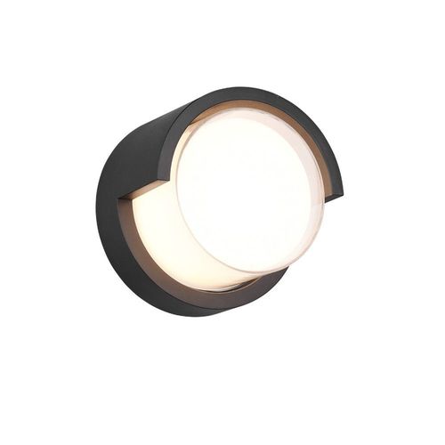 Reality Puno Puno Applique Murale Extérieure Moderne Ronde Moderne Noir Mat 3000k Ip54