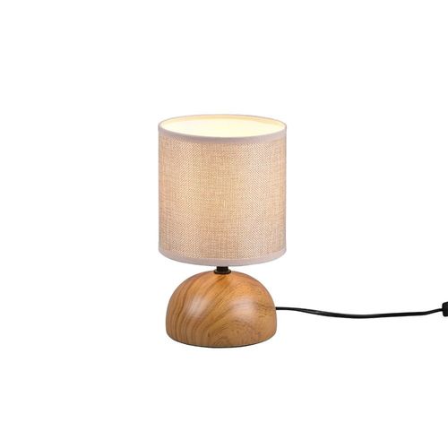 Reality Luci Lampe De Table Moderne Luci Avec Abat-Jour Rond Imitation Bois