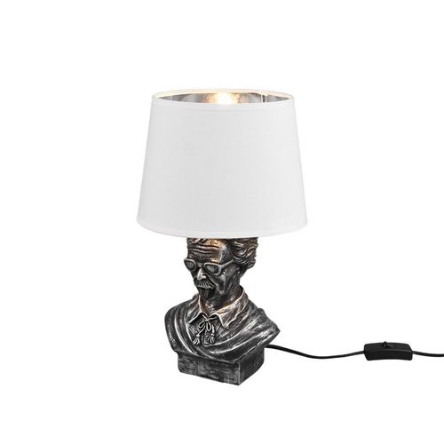 Reality Albert Lampe De Table Moderne Albert Avec Abat-Jour Rond Conique Argent Antique
