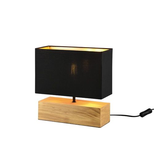 Reality Woody Lampe De Table Moderne Woody Avec Abat-Jour En Bois Doré