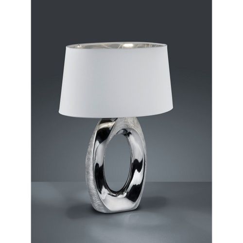 Reality Taba Lampe De Table Moderne Taba Avec Abat-Jour Ovale Argenté