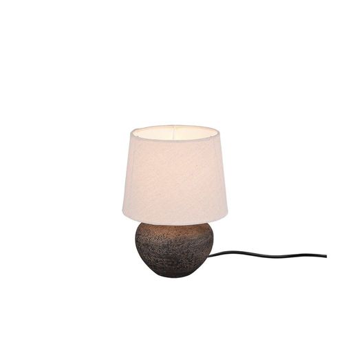 Reality Lou Lampe De Table Lou Modern 18 Cm Avec Abat-Jour Rond Conique Marron