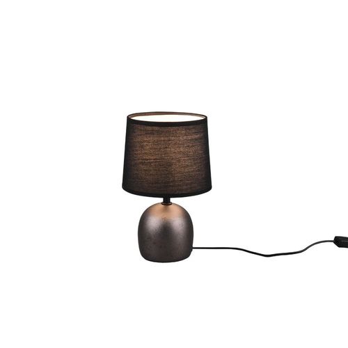 Reality Malu Lampe De Table Moderne Malu Avec Abat-Jour Rond Conique Nickel Antique