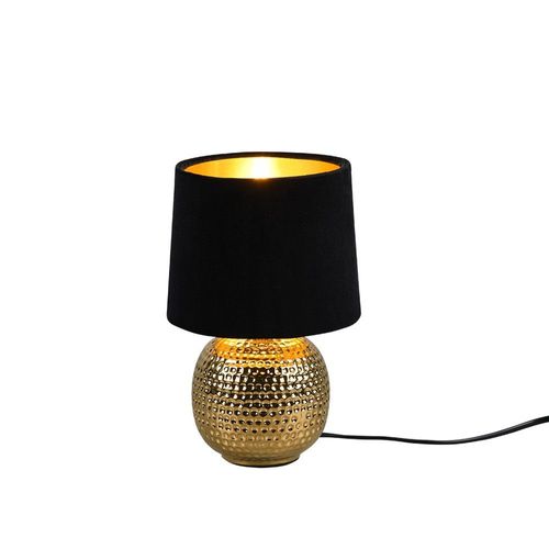 Reality Sophia Lampe De Table Moderne Sophia Avec Abat-Jour Rond Conique Doré Et Doré