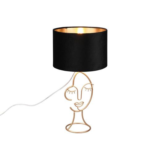 Reality Mary Lampe De Table Moderne Mary Avec Abat-Jour Rond Doré