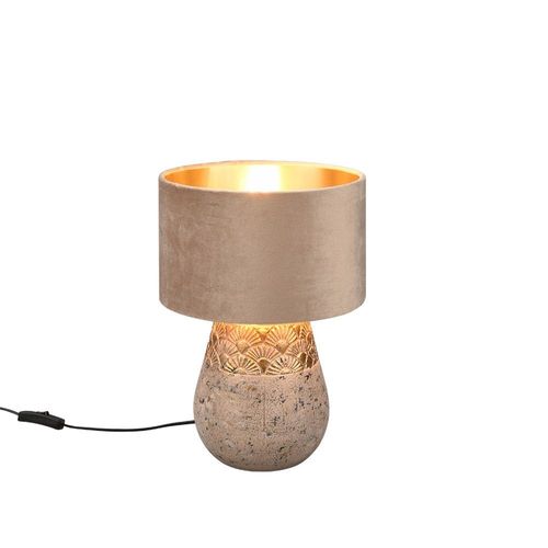Reality Kiran Lampe De Table Moderne Kiran Avec Abat-Jour Rond Gris