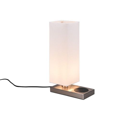 Reality Haley Lampe De Table Moderne Haley Avec Abat-Jour Nickel Mat