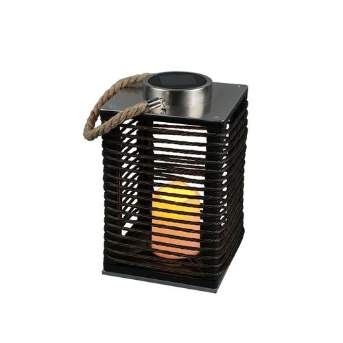 Reality Santana Lampe Portative D'extérieur Moderne Santana Noir Mat Ip44 Avec Capteur Crépusculaire