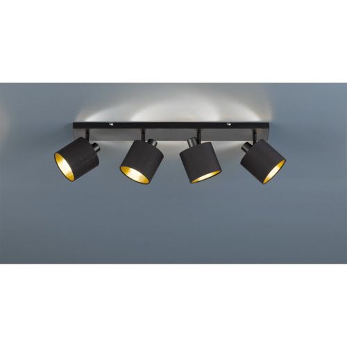 Reality Tommy Barre De Spot De Plafond Tommy Modern À 4 Lumières, Noir Mat