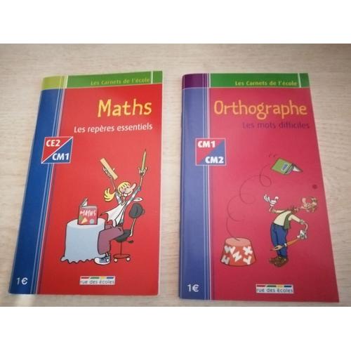 Lot De 2 Petit Livres - Les Carnets De L'école Maths + Orthographe Les Mots Difficiles